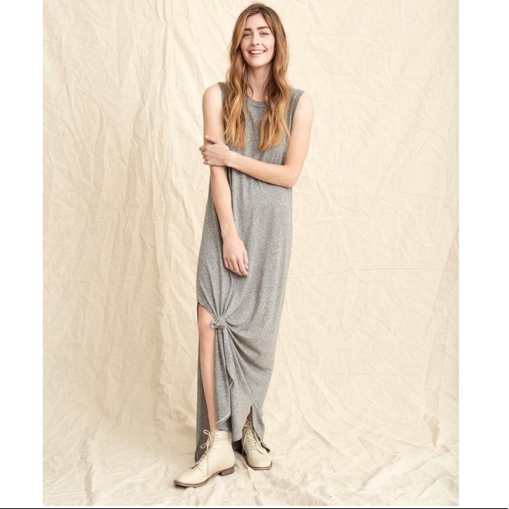 The Great | Sleeveless Knotted Tee Dress | Size 1